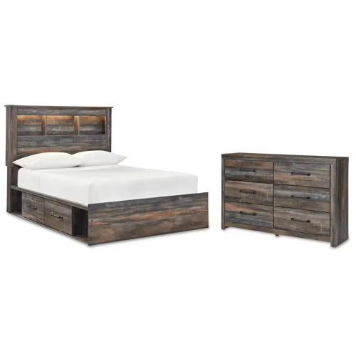 Drystan Full Bookcase Storage Bed and Dresser