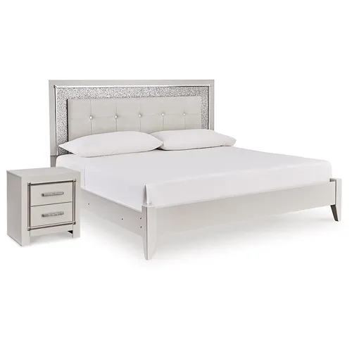 Zyniden Queen Panel Bed and Nightstand