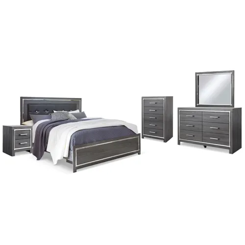 Lodanna King Panel Bed, Dresser, Mirror, Chest and 2 Nightstands