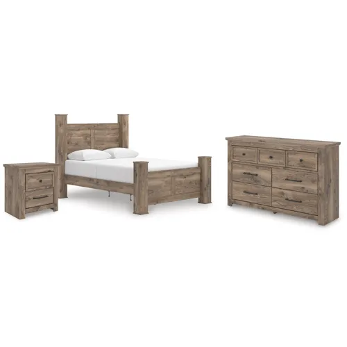 Keithland Queen Poster Bed, Dresser and Nightstand
