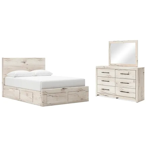 Lawroy Queen Panel Storage Bed, Dresser and Mirror