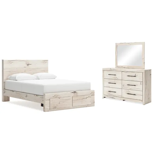 Lawroy Queen Panel Storage Bed, Dresser and Mirror