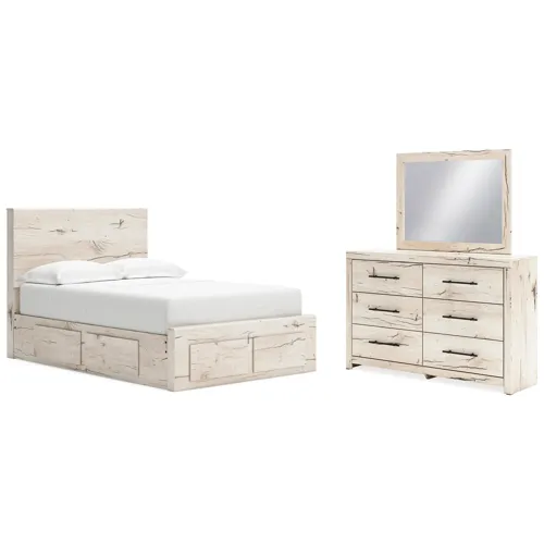 Lawroy Full Panel Storage Bed, Dresser and Mirror