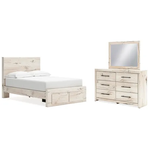 Lawroy Full Panel Storage Bed, Dresser and Mirror
