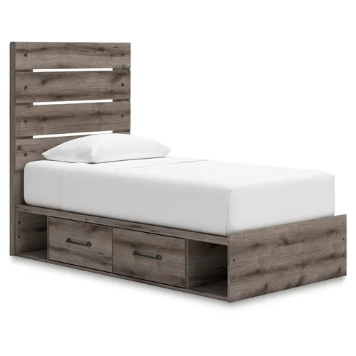 Graystorm Twin Panel Bed with Storage
