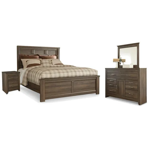 Juararo Queen Panel Bed, Dresser, Mirror and Nightstand