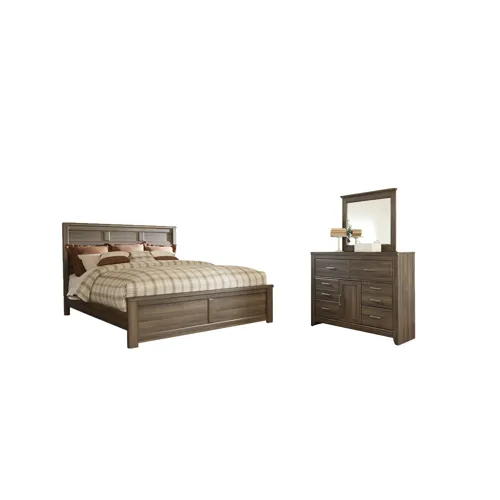 Juararo Queen Panel Bed, Dresser and Mirror