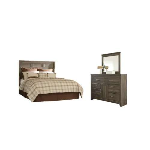 Juararo Queen Panel Headboard, Dresser and Mirror