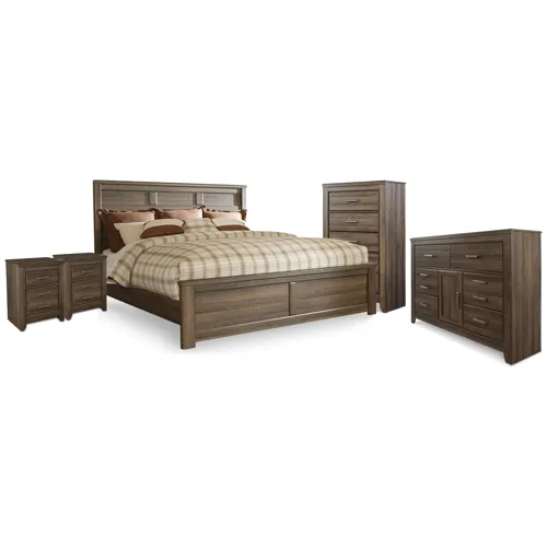 Juararo King Panel Bed, Dresser, Chest and 2 Nightstands