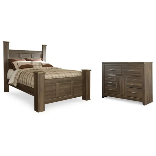 Juararo Queen Poster Bed and Dresser