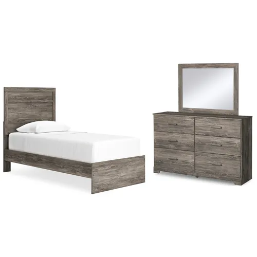 Ralinksi Twin Panel Bed, Dresser and Mirror