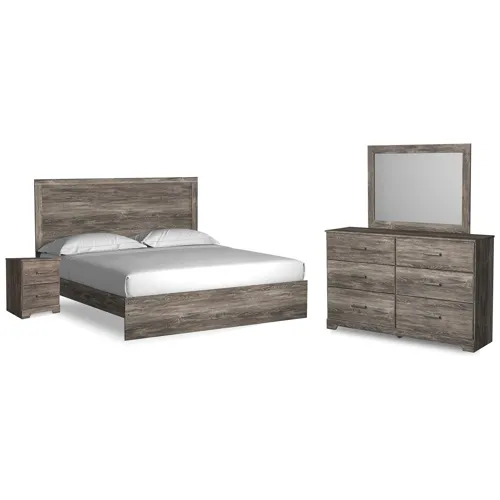 Ralinksi King Panel Bed, Dresser, Mirror, and Nightstand