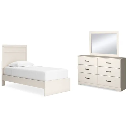 Stelsie Twin Panel Bed, Dresser and Mirror