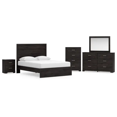 Belachime Queen Panel Bed, Dresser, Mirror, Chest and Nightstand