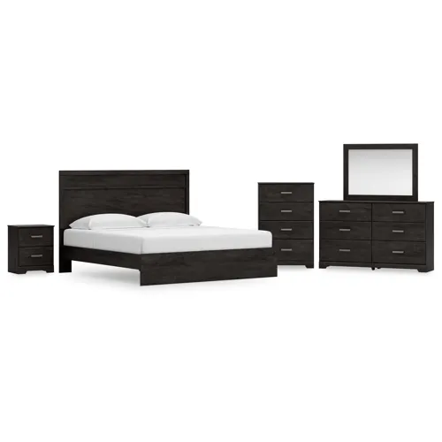 Belachime King Panel Bed, Dresser, Mirror, Chest and Nightstand