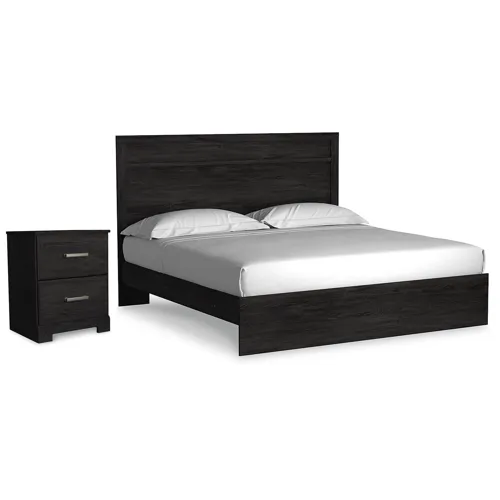 Belachime King Panel Bed and Nightstand