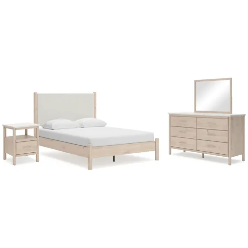 Cadmori Queen Panel Bed, Dresser, Mirror and Nightstand