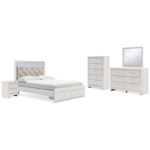 Altyra Queen Storage Bed, Dresser, Mirror, Chest and Nightstand