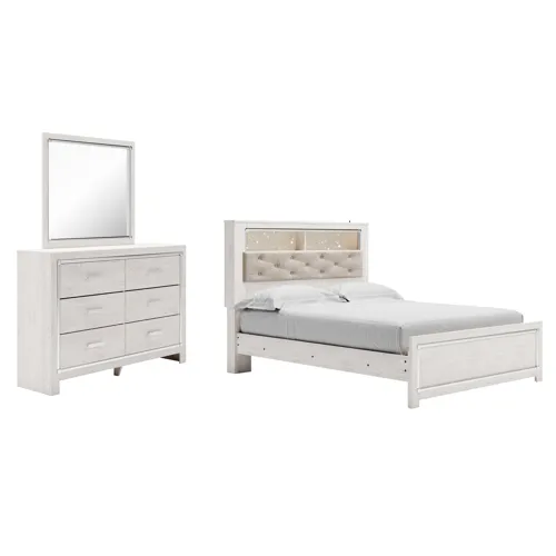 Altyra Queen Panel Bookcase Bed, Dresser and Mirror