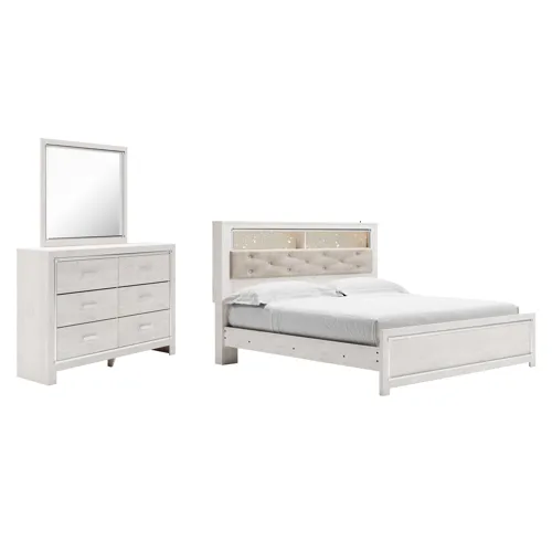Altyra King Panel Bookcase Bed, Dresser and Mirror