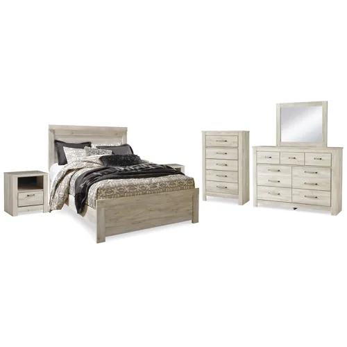 Bellaby Queen Panel Bed, Dresser, Mirror, Chest and 2 Nightstands