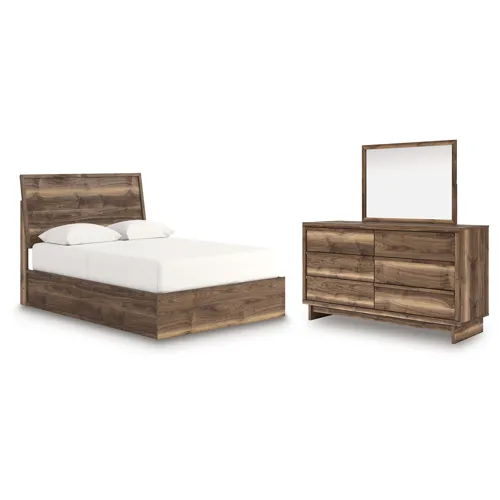 Chirason Queen Panel Bed, Dresser and Mirror