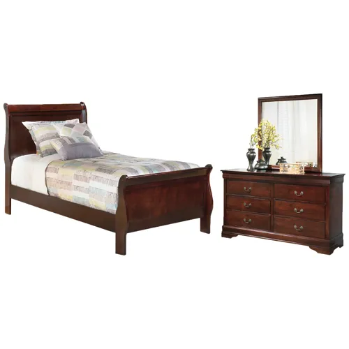 Alisdair Twin Sleigh Bed, Dresser and Mirror