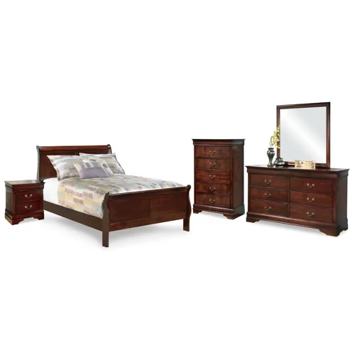 Alisdair Full Sleigh Bed, Dresser, Mirror, Chest and Nightstand