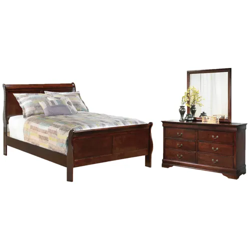 Alisdair Full Sleigh Bed, Dresser and Mirror