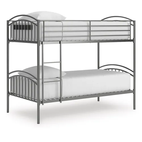 Hilletran Twin over Twin Bunk Bed and 2 Mattresses