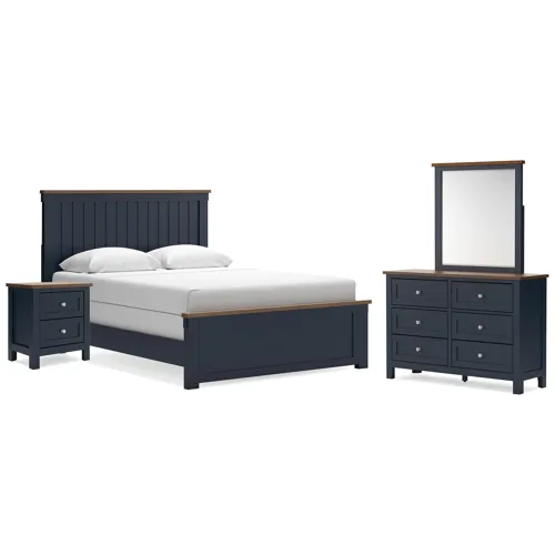 Landocken Queen Panel Bed, Dresser, Mirror and Nightstand
