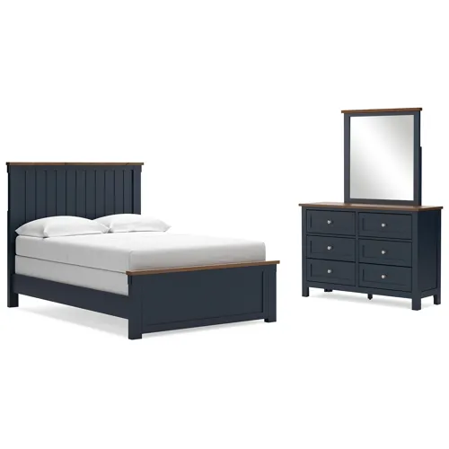 Landocken Full Panel Bed, Dresser and Mirror