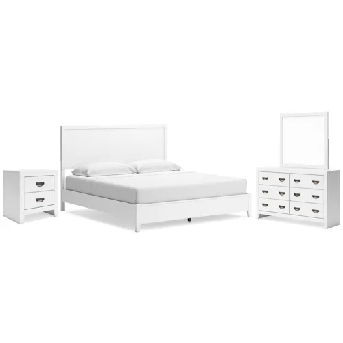 Binterglen King Panel Bed, Dresser, Mirror and Nightstand