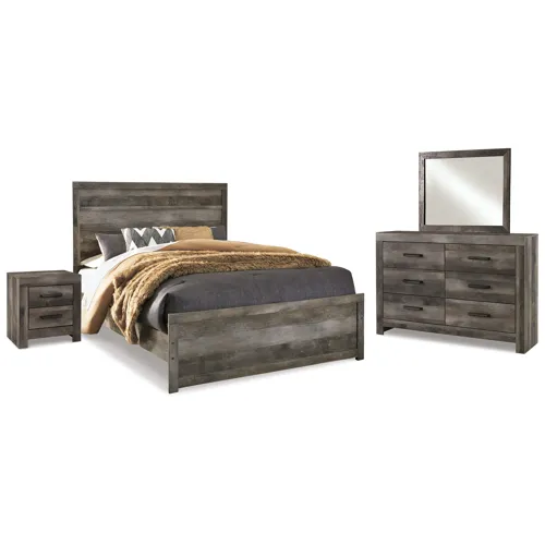 Wynnlow Queen Panel Bed with Mirrored Dresser and Nightstand