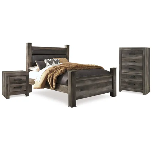 Wynnlow Queen Poster Bed, Chest and 2 Nightstands