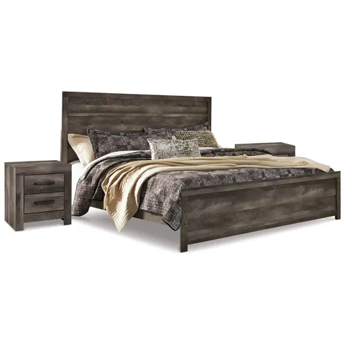 Wynnlow King Panel Bed and 2 Nightstands
