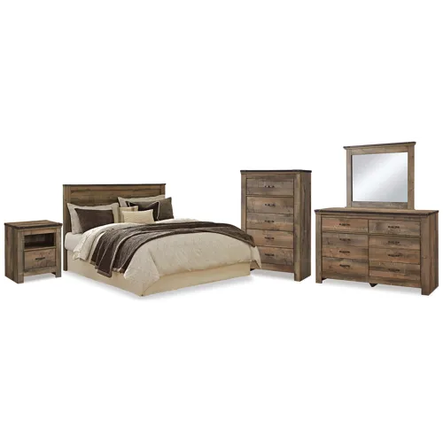 Trinell Queen Panel Headboard, Dresser, Mirror, Chest and Nightstand