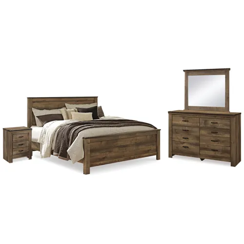 Trinell King Panel Bed, Dresser, Mirror and Nightstand