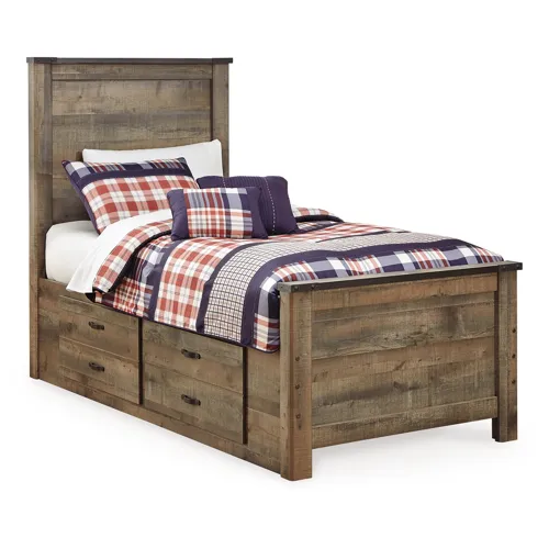 Trinell Panel Bed with 2 Storage Drawers
