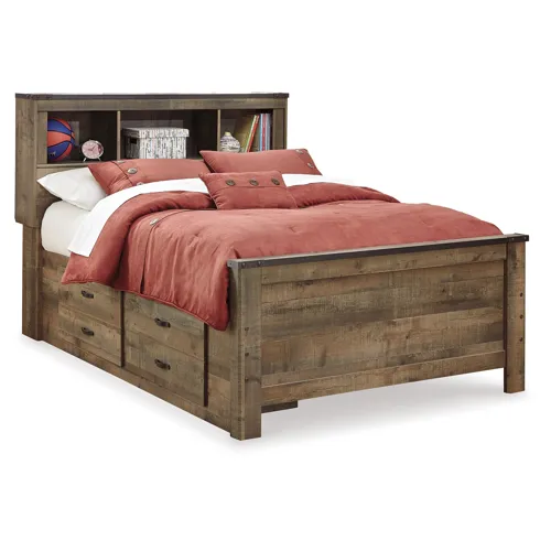 Trinell Bookcase Bed with 2 Storage Drawers
