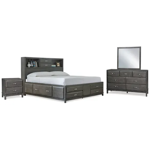 Caitbrook Queen Storage Bed, Dresser, Mirror and Nightstand