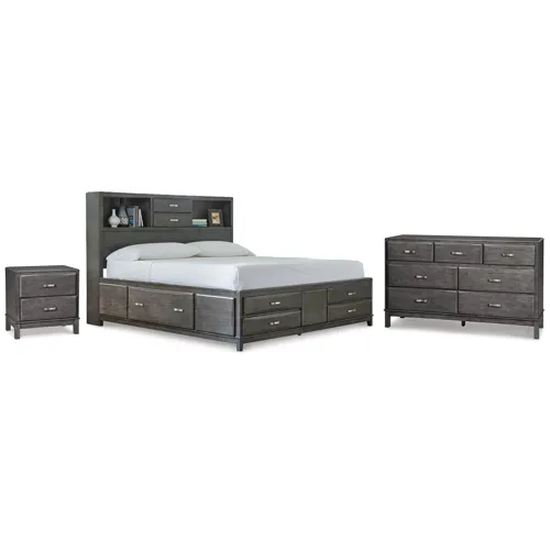 Caitbrook Queen Storage Bed, Dresser and Nightstand