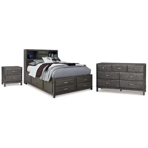 Caitbrook Full Storage Bed, Dresser and Nightstand