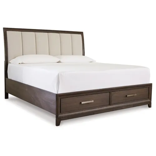 Brueban King Panel Bed with 2 Storage Drawers