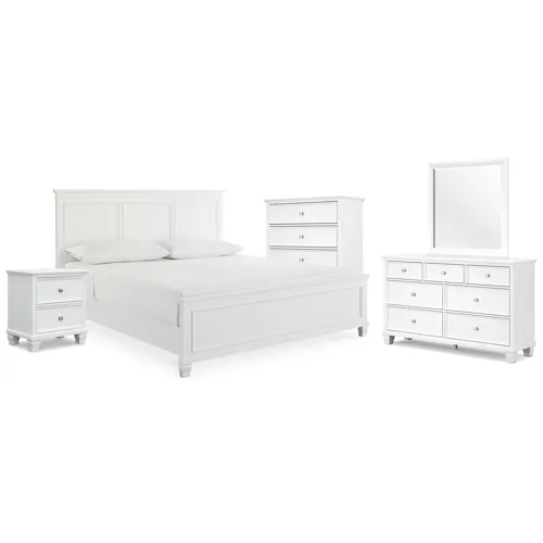 Fortman King Panel Bed, Dresser, Mirror, Chest and Nightstand