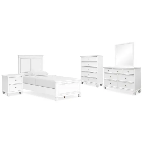 Fortman Twin Panel Bed, Dresser, Chest and Nightstand