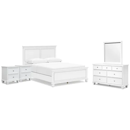Fortman Queen Panel Bed, Dresser, Mirror and 2 Nightstands