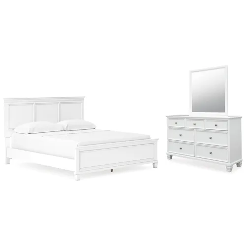 Fortman California King Panel Bed, Dresser and Mirror