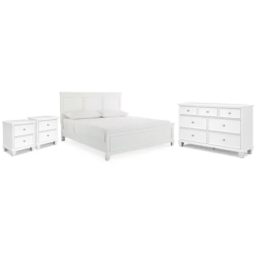 Fortman King Panel Bed, Dresser and 2 Nightstands