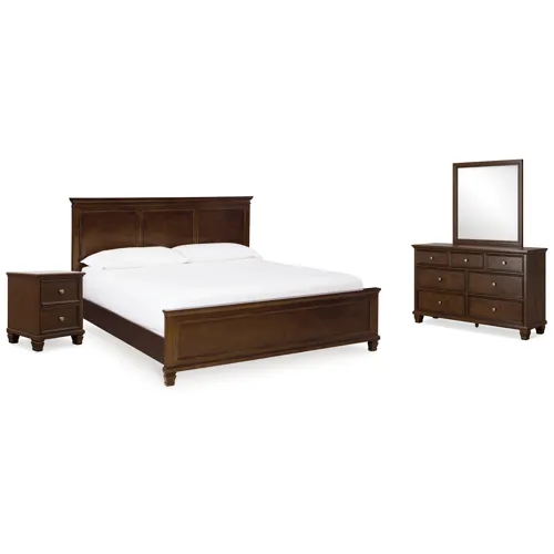 Danabrin King Panel Bed, Dresser, Mirror and Nightstand
